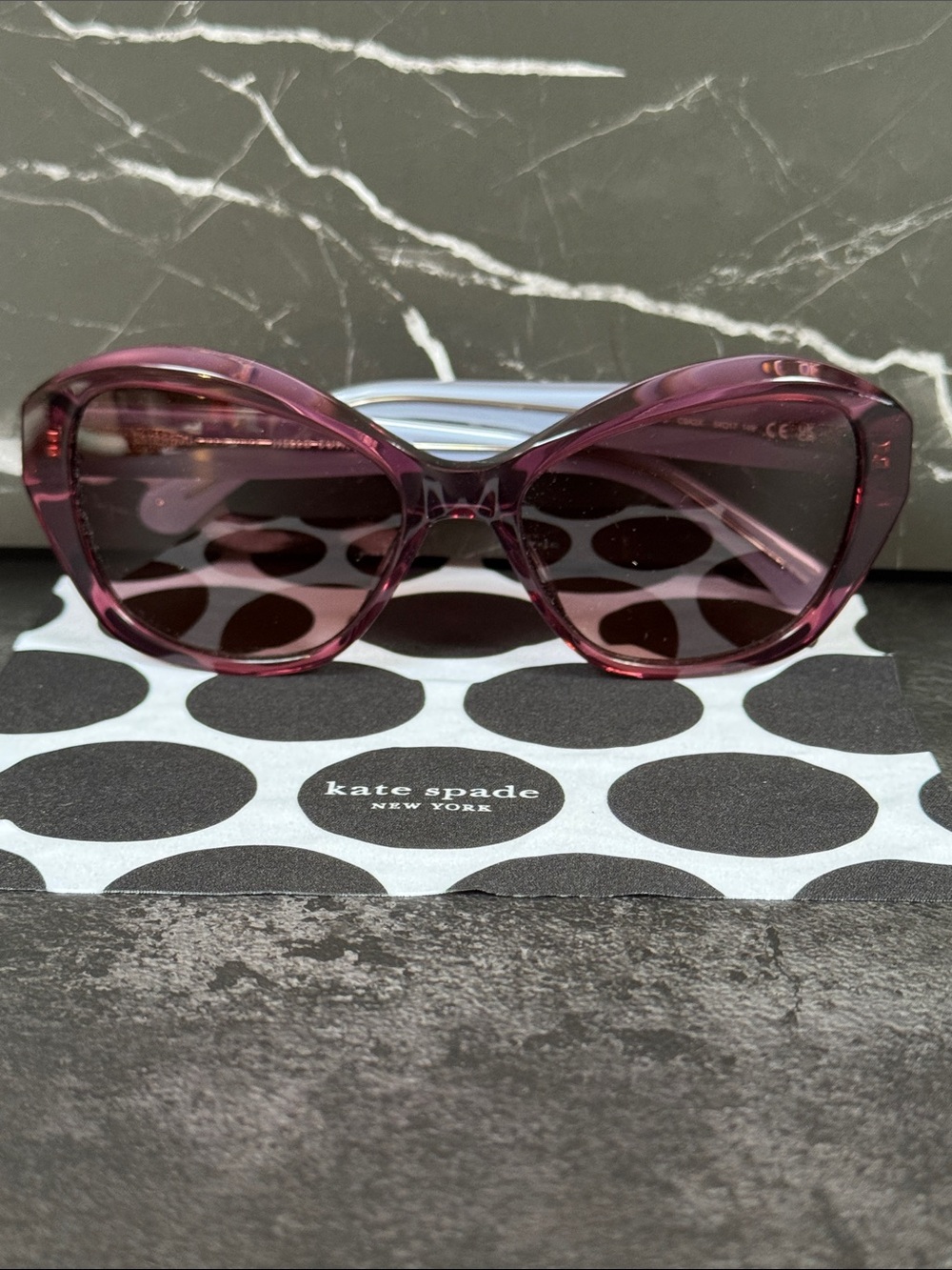 kate spade Translucent Plum Oversized Sunglasses